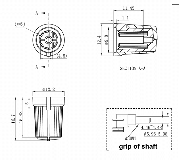 Plastic Two Color Knob X1-A